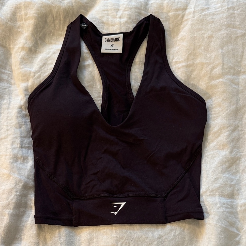 Gymshark Women's Deep Cut Dark Purple Sports Bra